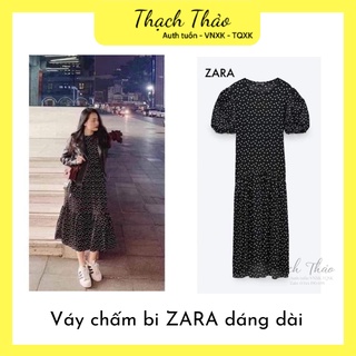 VÁY CHẤM BI Z.R DÁNG DÀI, đầm form suông rộng tay bo chun thích hợp đi biển, đi chơi, du lịch, big size cho mẹ bầu