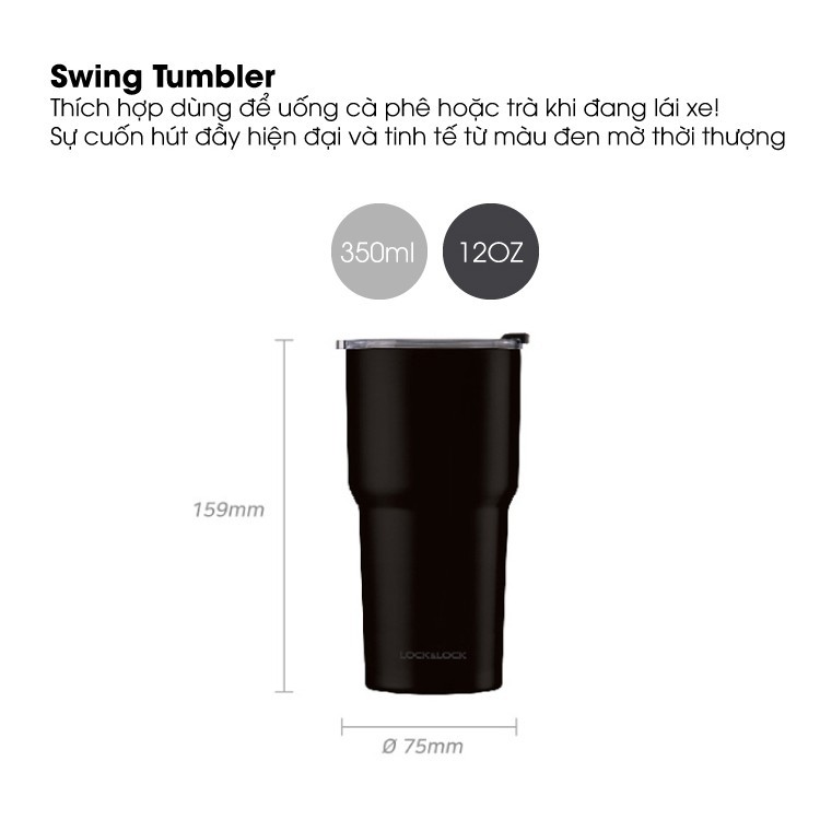 Ly giữ nhiệt Lock&Lock Swing Tumbler LHC4179 350ml màu Đen