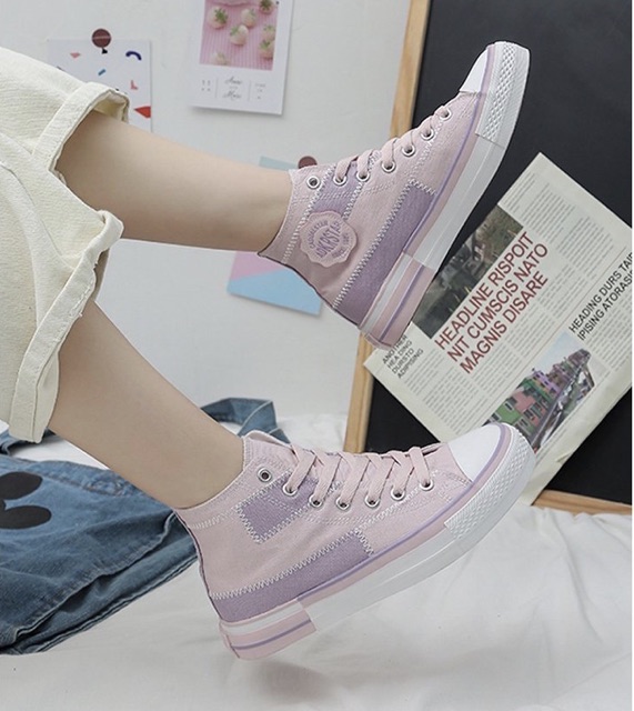 Giày thể thao cao cổ FREESHIPsneakers ulzzang tím hot trend