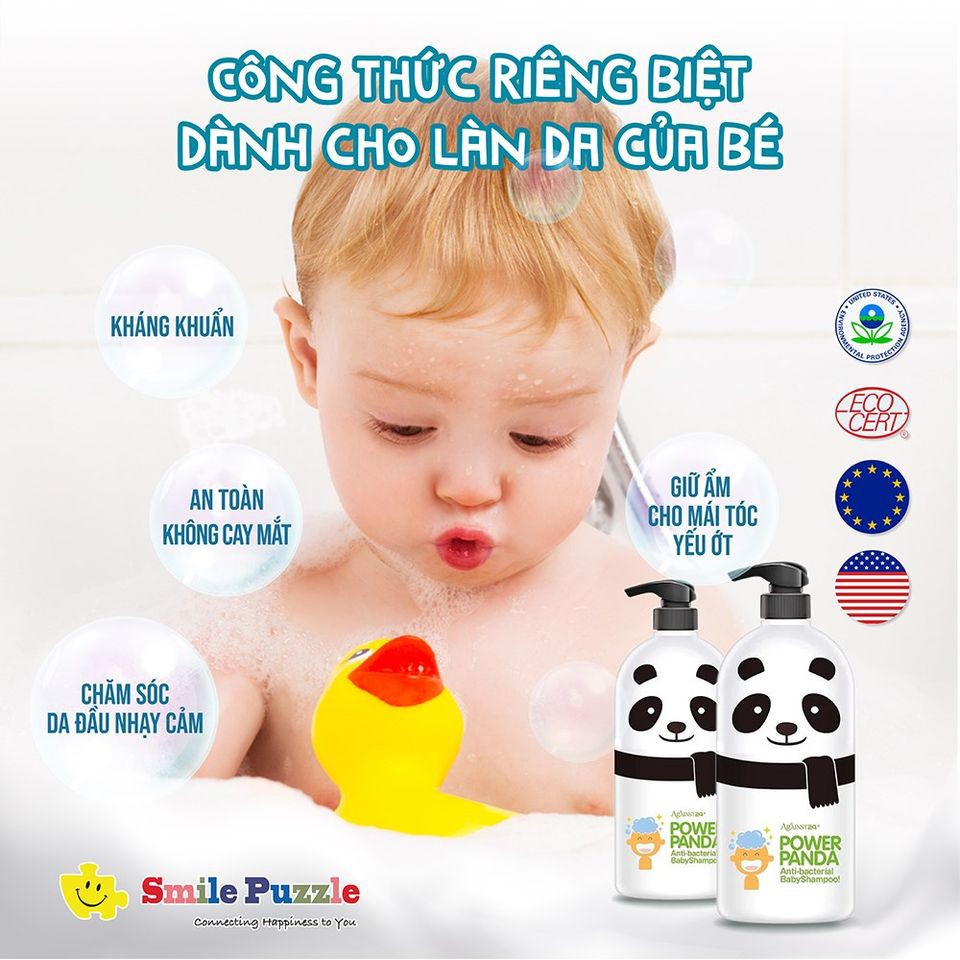 HÀNG NHẬP KHẨU -Power Panda Dầu gội trẻ em kháng khuẩn 650ml - Nhập Khẩu Đài Loan - Hương Hoa Đào