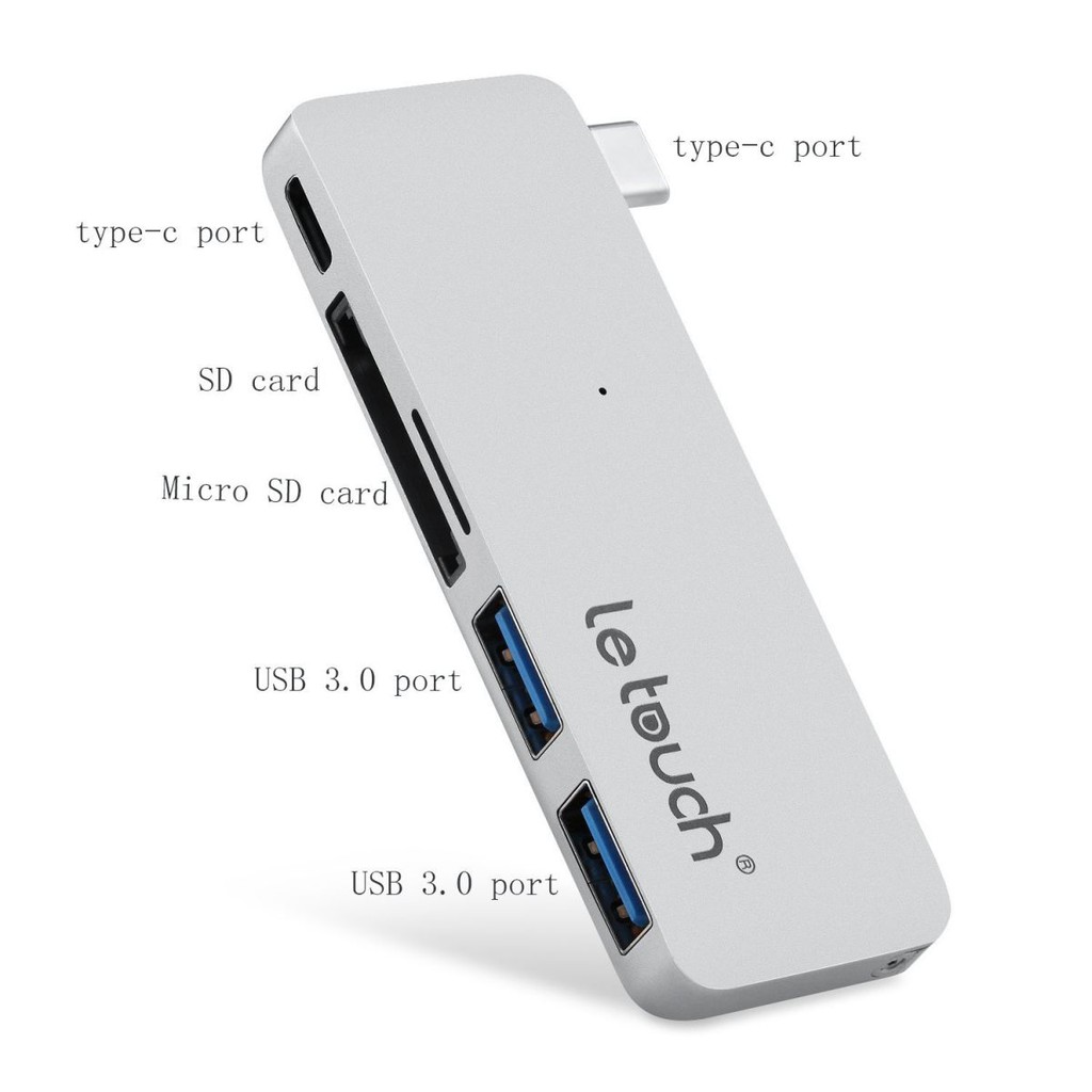 Cáp USB-C Combo HUB 5 in 1 ( 3USB ) Chính hãng Letouch cho MacBook