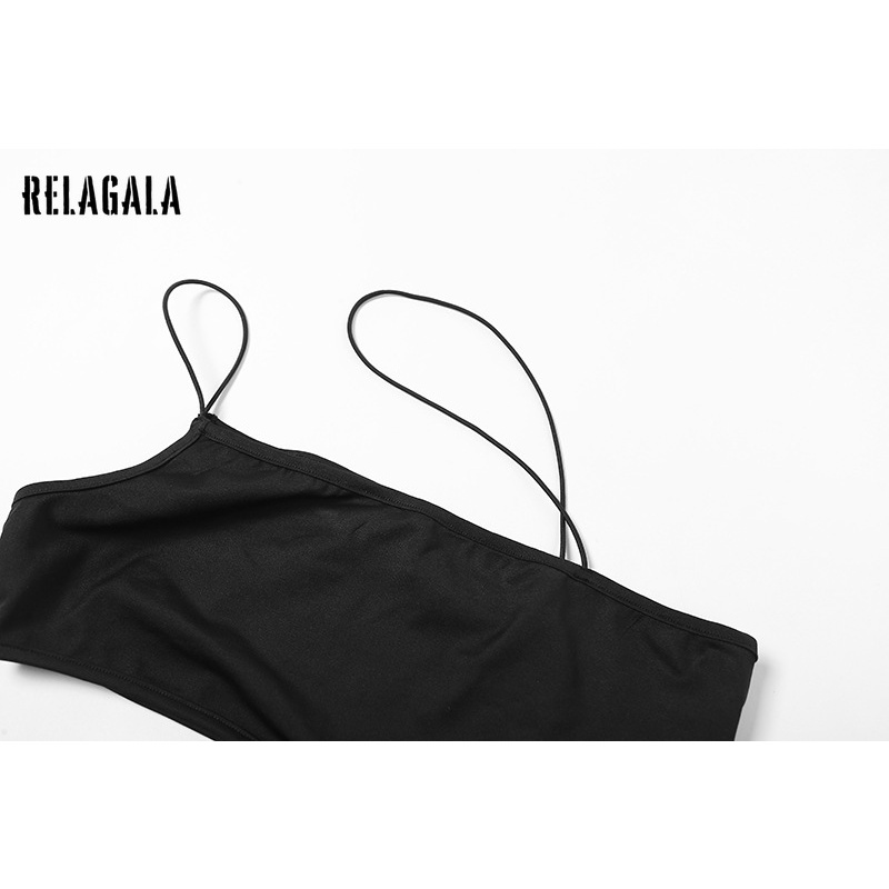 Relagala Áo Tank Top Lưới Khoét Lỗ Dáng Ôm Gợi Cảm Thời Trang Cho Nữ