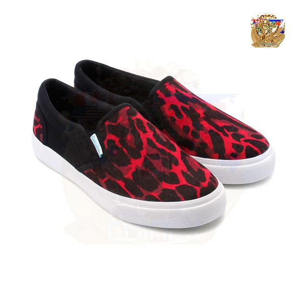 Giày lười Slip-on Nữ QuickFree đen đỏ - W150301-005