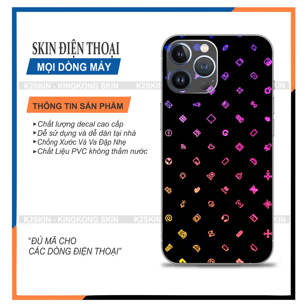 Miếng dán Skin cho Android và  Iphone 6/7/8/x/xs/11/12pro/13promax/13/13pro ( Mã skin 082)