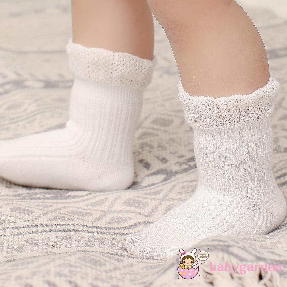 Vớ ống ngắn màu trơn thoáng khí thời trang xuân thu ngọt ngào dễ thương cho bé gái