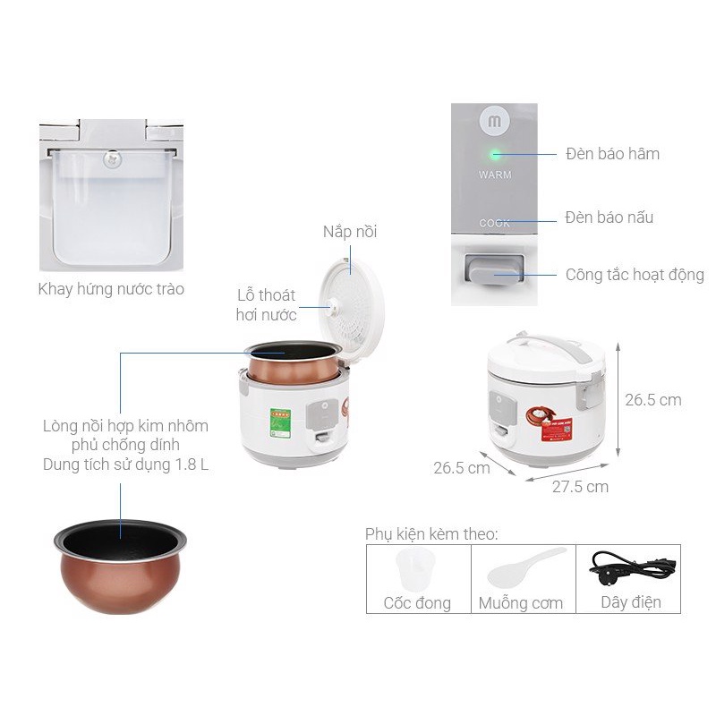 Nồi Cơm Điện Lòng Niêu Mishio Công Nghệ Nhật Bản Nấu Cơm Ngon Như Niêu Đất Sản Phẩm Cao Cấp Bảo Hành 12 Tháng