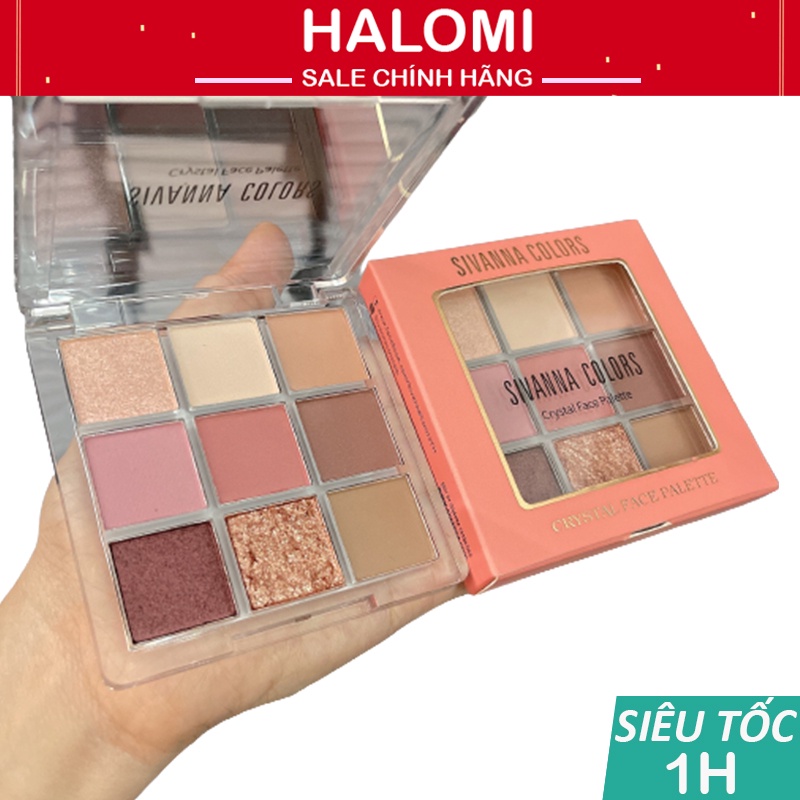 Bảng phấn mắt 9 ô Sivanna nhũ mịn lì siêu xinh trendy HF651