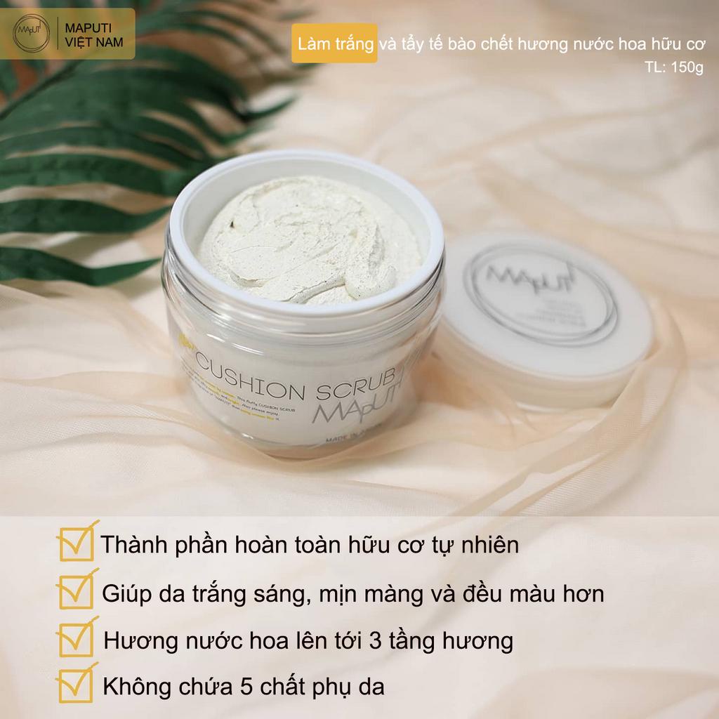 Kem Ủ Trắng Da và Tẩy Tế Bào Chết Toàn Thân Maputi Cushion Scrub Made in Japan 150g