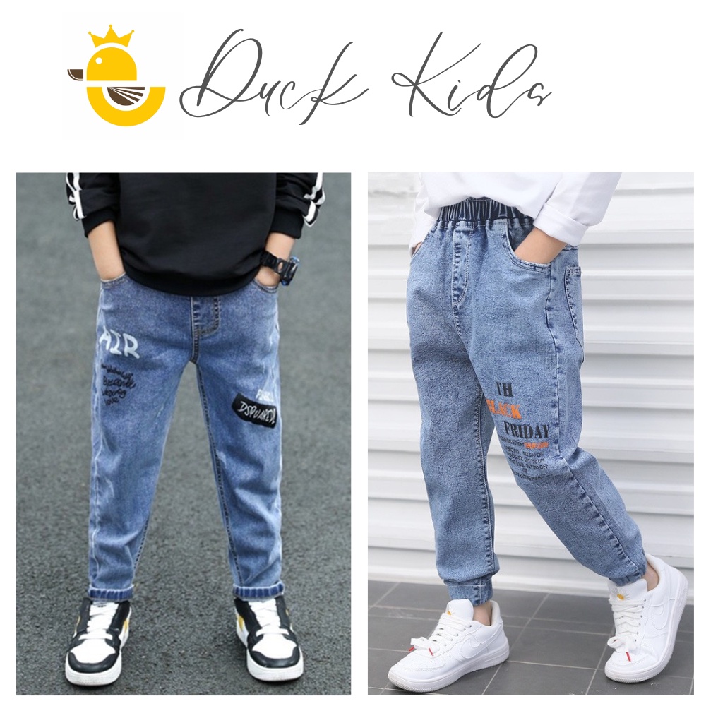 Quần Jean Jogger Cho Bé Size Đại Từ 12kg - 49kg, Chất Jean Kiểu Dáng Hàn Quốc - Shop Duck Kids