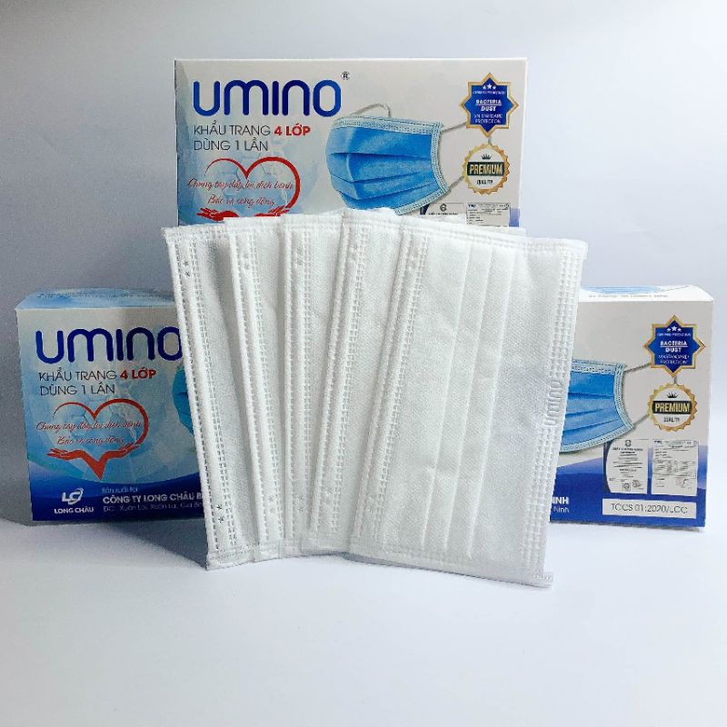 Khẩu trang 4 lớp Umino màu trắng | BigBuy360 - bigbuy360.vn