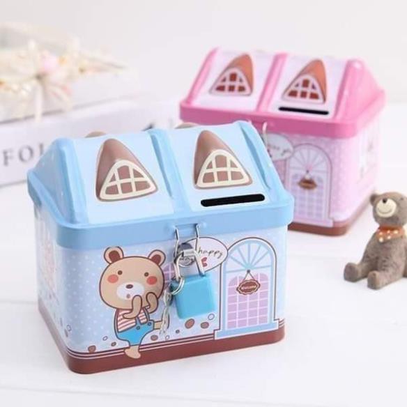 (FREE SHIP) Két đựng tiền hình ngôi nhà, Két sắt mini tiết kiệm tiền <3