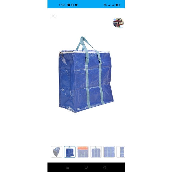 Túi vải bạt  dày màu xanh