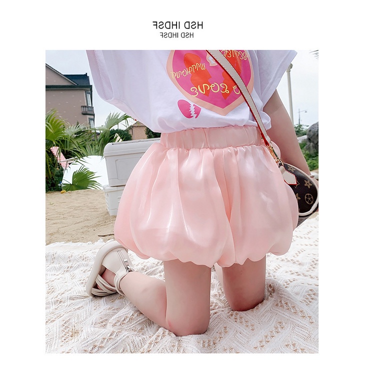 Set Đồ 2 Món Áo Thun Phối Ren Hình Trái Tim 3D + Quần Short Hoa Dành Cho Bé Gái