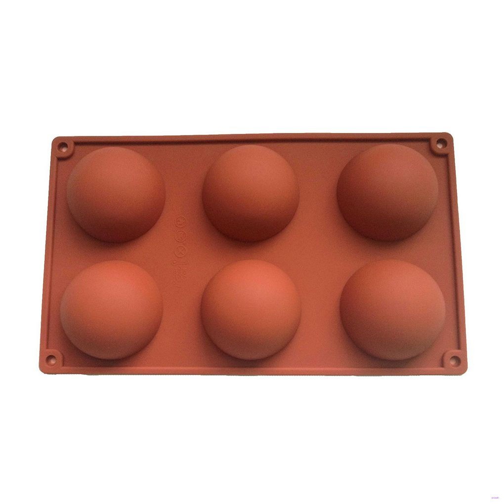 VN Khuôn Silicone Làm Bánh 6 Ô Hình Bán Cầu