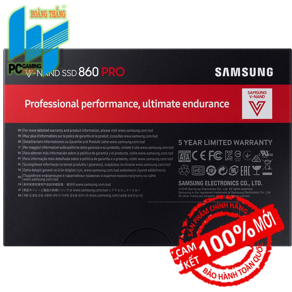 [Mã ELMS05 giảm 5% đơn 300k]Ổ cứng SSD Samsung 860 PRO 256GB 2.5&quot;