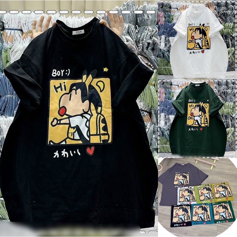 Áo thun quảng châu cotton khô tay lỡ dáng rộng