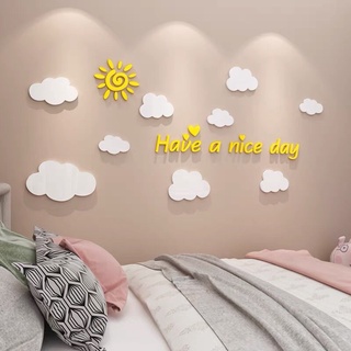 Tranh dán tường mica dán nổi mây trời trang trí phòng ngủ, phòng khách, khu vui chơi