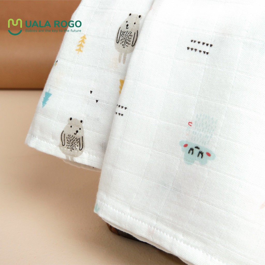 Khăn sữa khăn đa năng Uala Rogo sợi tre (set 6 khăn sữa Uala Rogo sợi tre) [ babyboo]