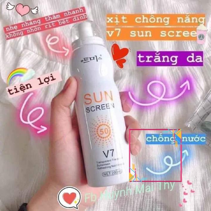 Xịt Chống Nắng, Xịt Nâng Tone Che Khuyết Điểm Sunscreen V7 Magic Flower 238ml Hàn Quốc Chính Hãng