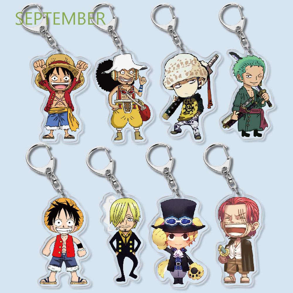 Móc khóa nhựa acrylic hai mặt hình nhân vật Luffy Sanji trong phim hoạt hình One piece