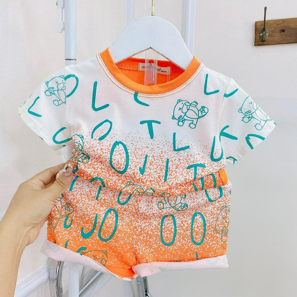 [Bé 7-19kg] Bộ ngắn tay thương hiệu thun lạnh mềm mịn mát cho bé trai bé gái từ 7-19kg