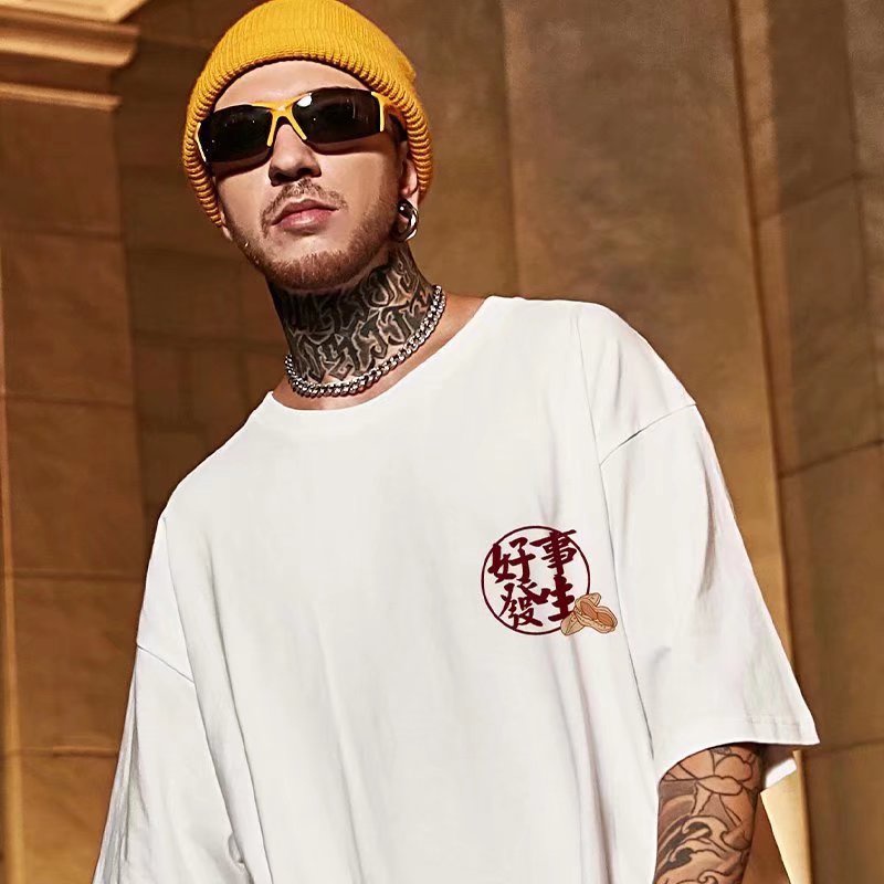 Áo Thun Tay Ngắn Dáng Rộng In Họa Tiết Hoạt Hình Phong Cách Hip Hop Nhật Bản Thời Trang Cho Nam Và Nữ Size M-8XL