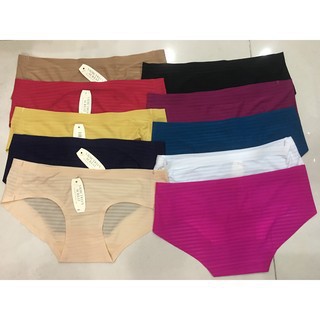 Sỉ 10 quần lót đúc su không đường viền kẻ ngang
