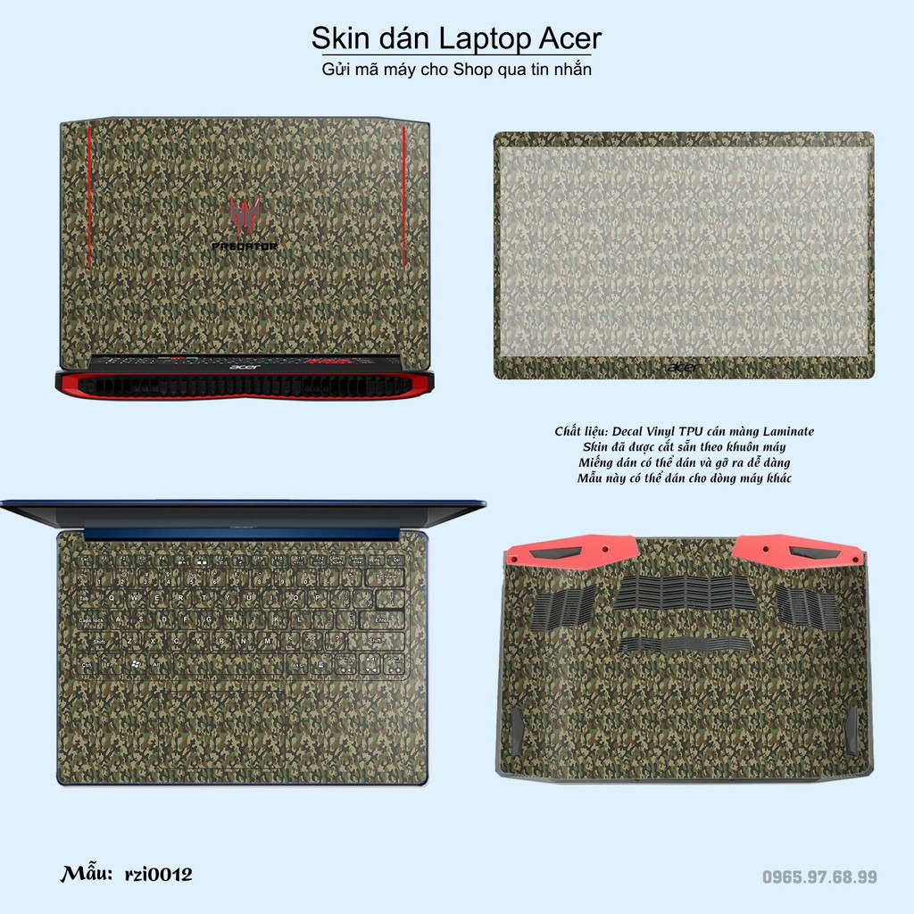 Skin dán Laptop Acer in hình rằn ri nhiều mẫu 4 (inbox mã máy cho Shop)