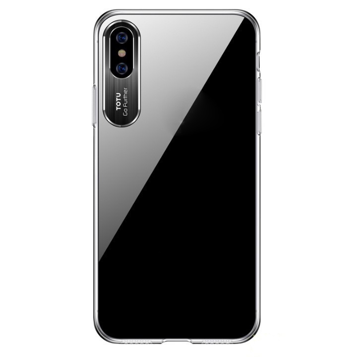 Ốp lưng chống sốc trong suốt cho iPhone X / Xs / Xs Max trang bị viền nhôm bảo vệ camera Hiệu Totu Sparkling