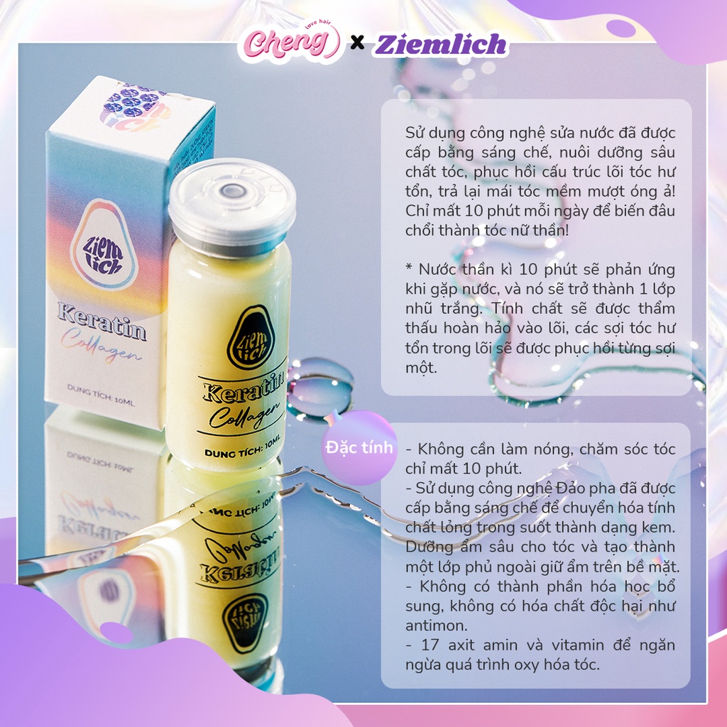 KERATIN COLLAGEN Ziemlich - Hỗ trợ phục hồi tóc nát, hư tổn, giảm xót khi nhuộm tóc