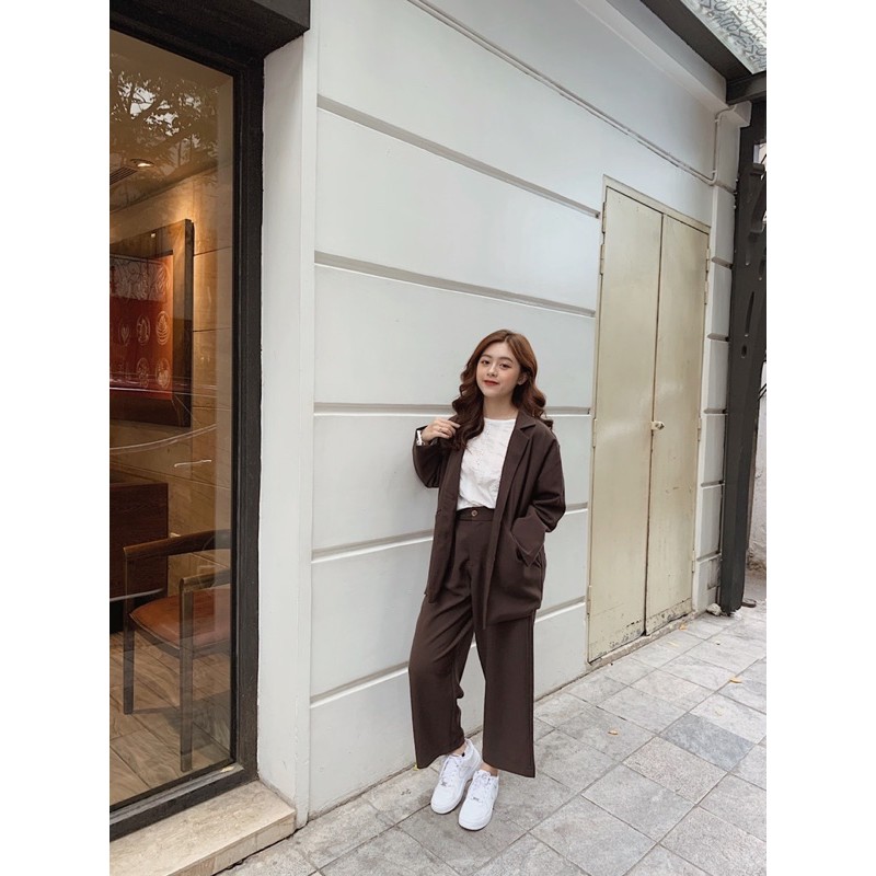 (GIÁ SHOCK) Áo blazer nâu tây Kimchee | BigBuy360 - bigbuy360.vn