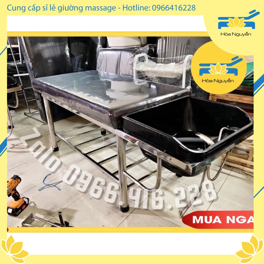 Giường gội đầu inox, kích thước 70x1m9
