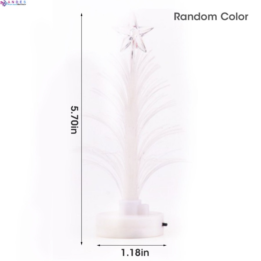 Đèn LED hình cây thông mini sợi quang nhiều màu sắc chạy bằng pin