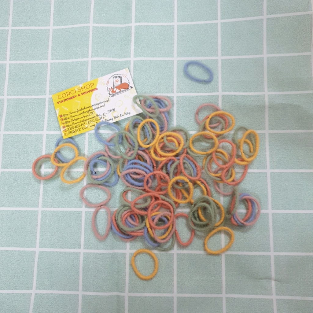 Set 10 dây buộc tóc nữ lông nhỏ nhiều màu dễ thương - Bộ 10 chun cột tóc cho bé Hàn Quốc