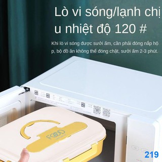 2021 ✼Hộp cơm trưa cách nhiệt bằng thép không gỉ cho trẻ em đựng đặc biệt chống rò rỉ bốn ngăn ký túc xá của cậu bé bị