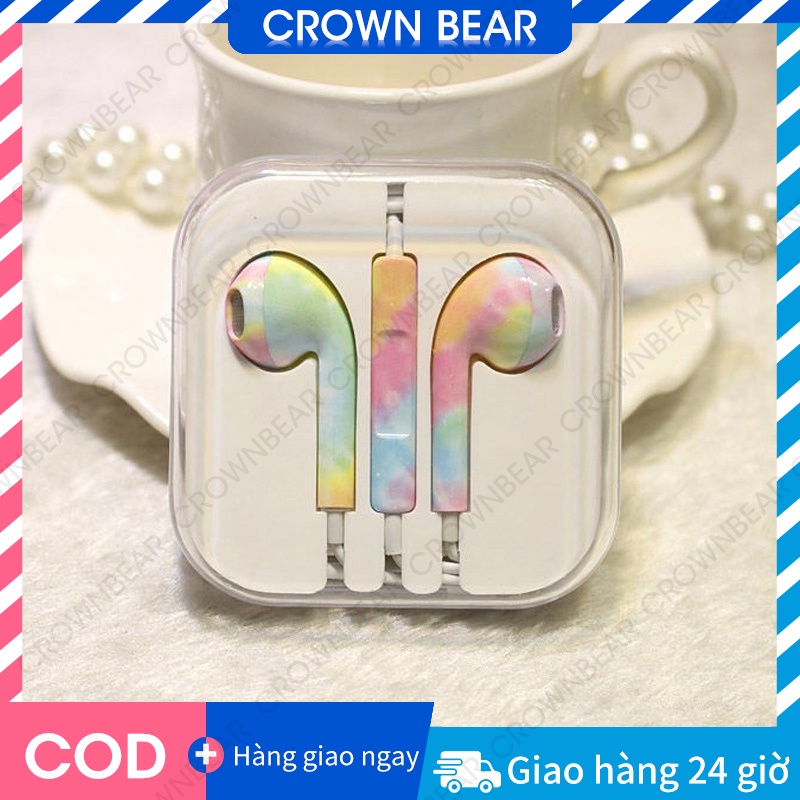 CrownBear Tai Nghe 3.5mm Cắm Tai Nghe In-ear Có Dây Với Micrô Dành Cho Tai Nghe Tai Nghe Hoạt Hình Mới Trong Tai