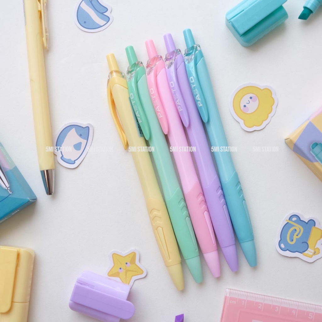 Bút Lẻ Gel Mực Xanh Vỏ Màu Pastel Thiên Long Pazto Ngòi 0.5/0.6mm