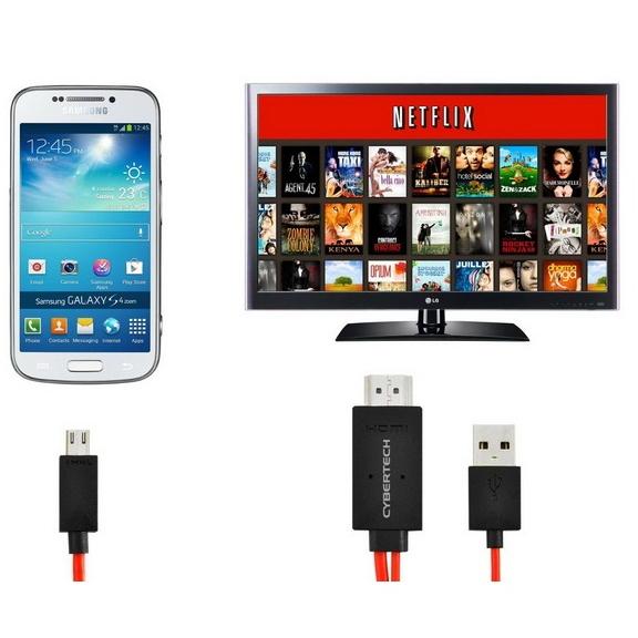 Cáp MHL to HDMI kết nối Điện thoại lên Tivi (đỏ)