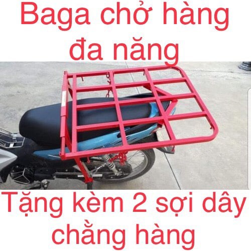 Baga-Giá chở hàng- Cáng- ghế xe máy đa năng (tặng 2 dây chằng hàng)