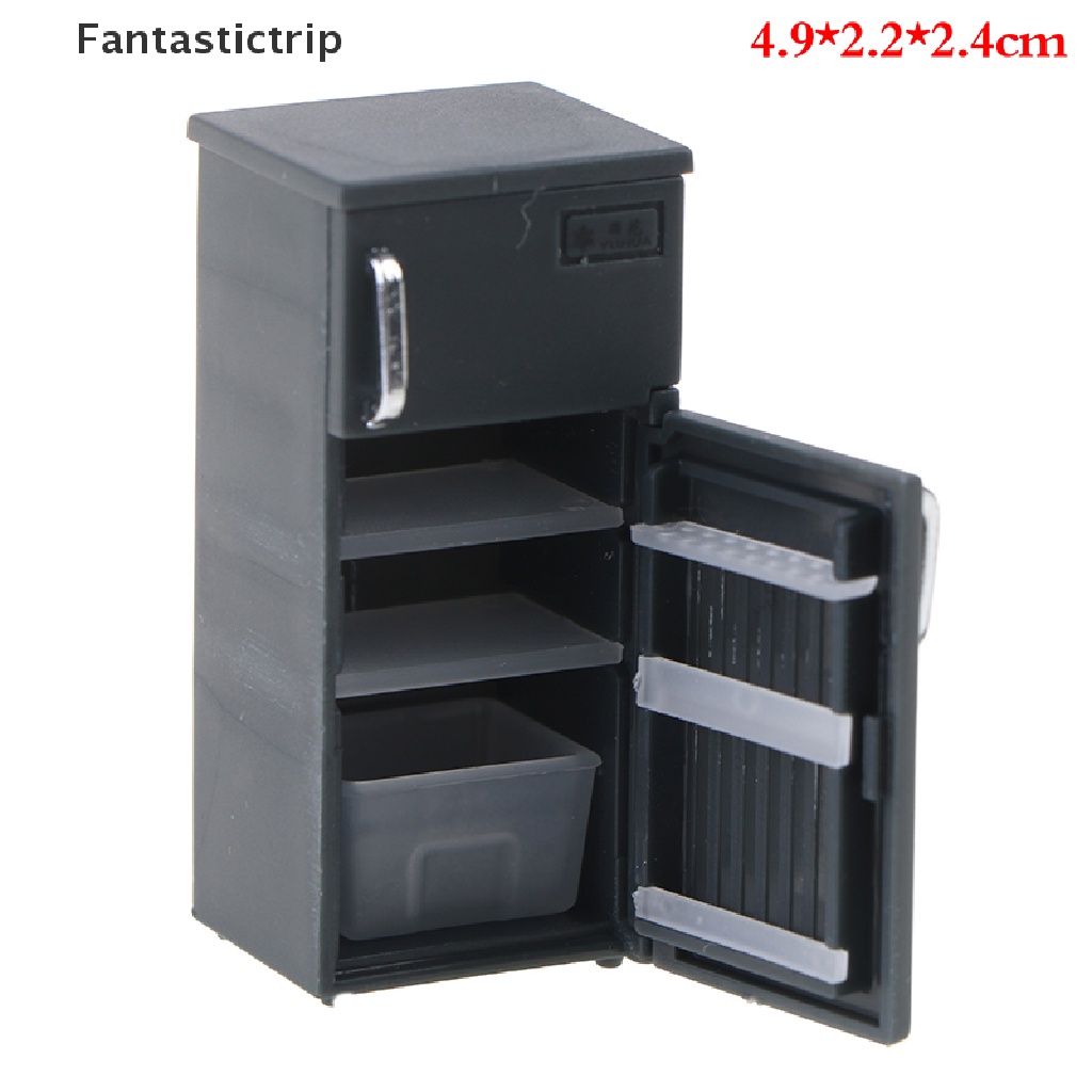 1 Tủ Lạnh mini Bằng Nhựa Nhiều Màu Trang Trí Nhà Búp Bê