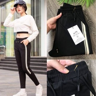 {  XẢ KHO } Quần Jogger Nữ Sọc To 2 Bên - Quần Thể Thao Nữ Vải Umi Co Giãn Tốt Có Cầu Nâng Mông