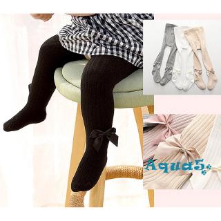 Quần tất cotton giữ ấm cho bé thiết kế đính nơ dễ thương
