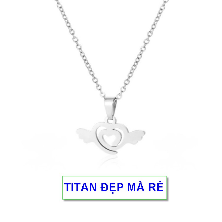 Dây chuyền mặt trái tim nữ titan mặt cách điệu - Hàng titan vàng 18k sáng bóng đẹp - Cam kết 1 đổi 1 nếu đen và gỉ sét