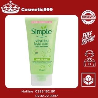 Sữa rửa mặt Simple, sữa rửa mặt cho da dầu mụn Kind to Skin Moisturising Facial Wash chính hãng Cosmetic999