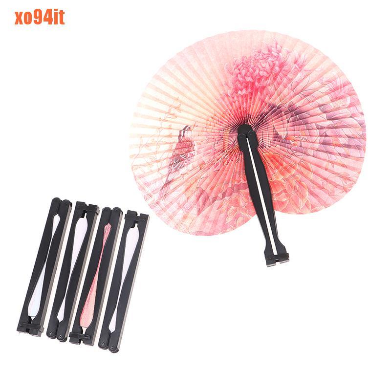 5Pcs Chinese Paper Folding Hand Fan Oriental Floral Fancy Fans Random for