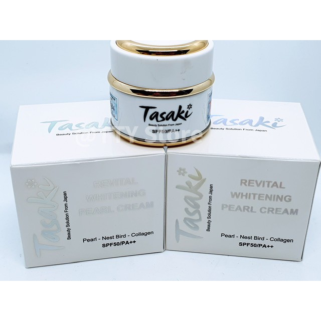 Kem Tasaki Revital Whitening Pearl Cream dưỡng trắng da Ngọc trai – Tổ yến – Collagen