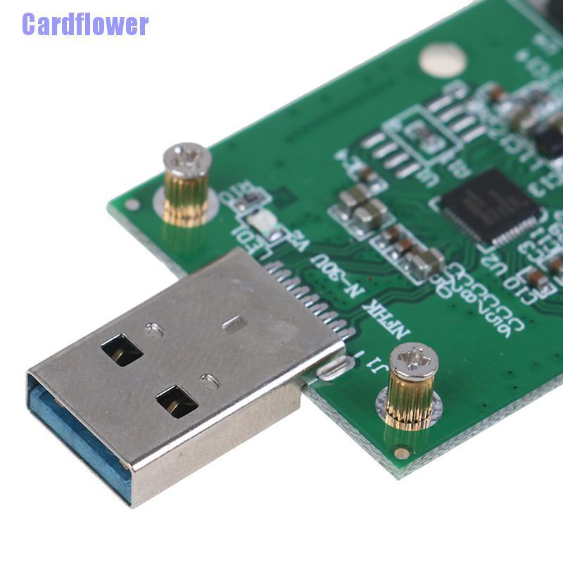 Cardflower  1Pc Mini USB 3.0 to PCIE mSATA External SSD PCBA Conveter Adapter Card