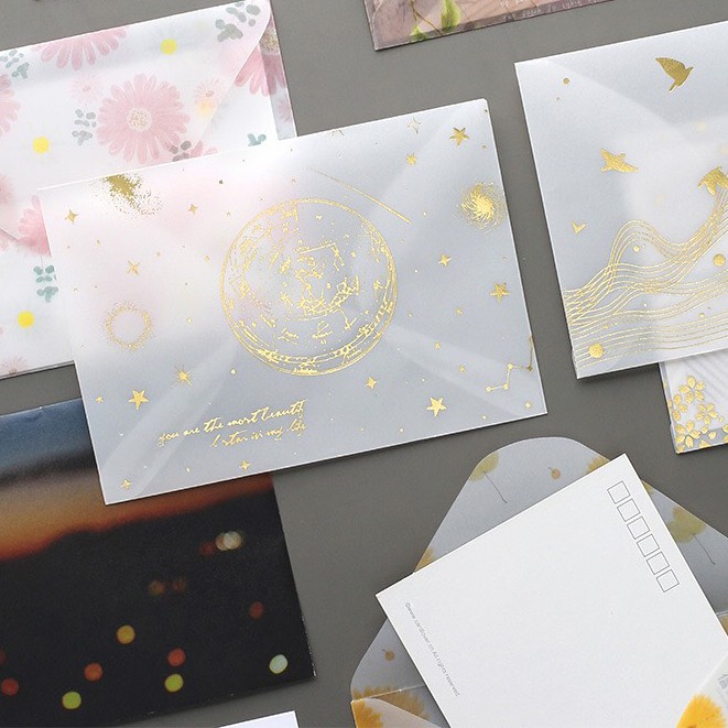 Bộ 3 phong bì nhũ kim vàng (PB09)