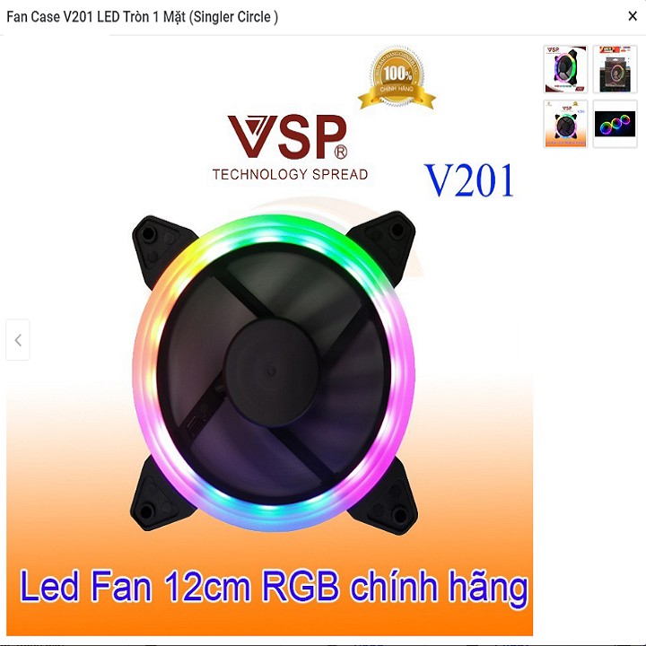Quạt tản nhiệt Fan case V201 LED Tròn 1 Mặt (Singler Circle )
