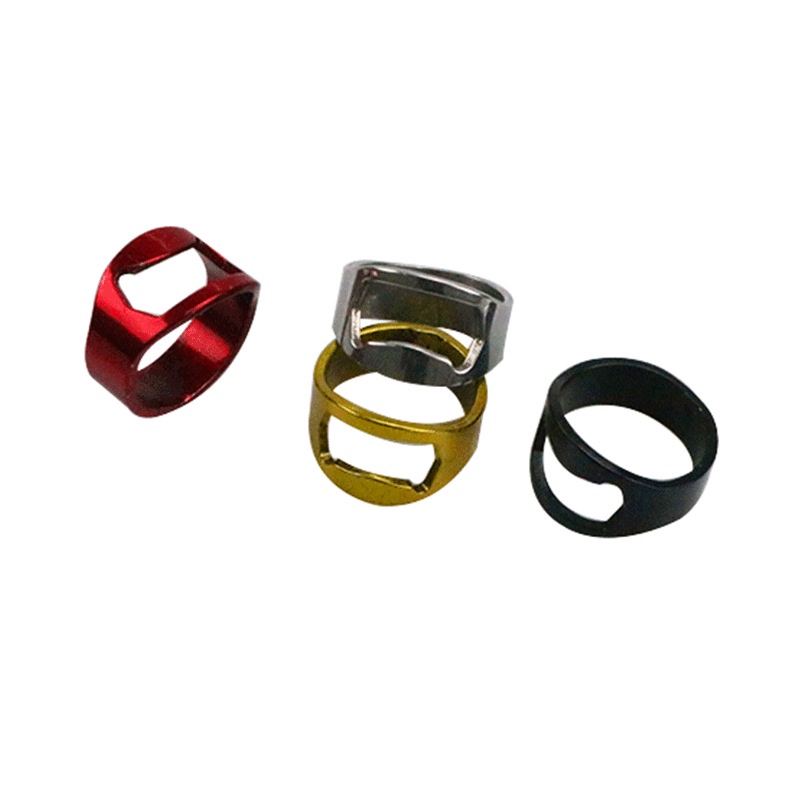 Nhẫn khui mở nắp chai bia unisex nam nữ cao cấp titan mạ kim loại